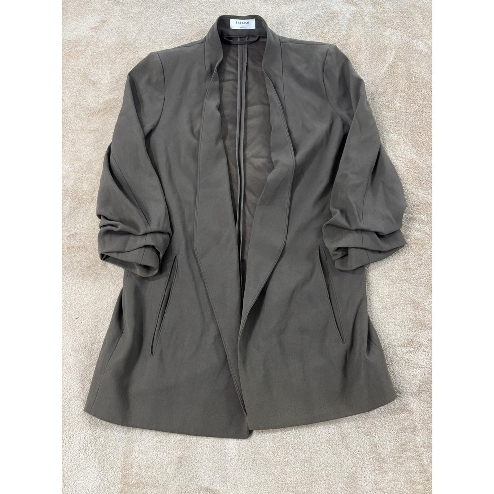 Aritzia Babaton Blazer Cardigan Open Women's Size 4 Dark Green EUC
